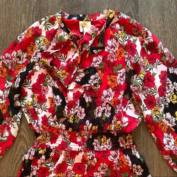 Anthropologie Fig and Flower Floral Red and Black Dress - Picture 3 of 5